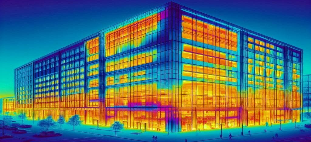 Thermische afbeelding van een gebouw