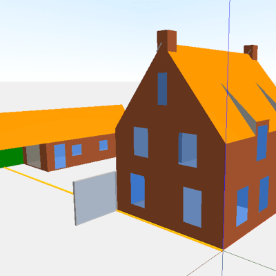 Afbeelding vrijstaande nieuwbouwwoning met verwarmde garage/berging met warmtepomp waarvan het vermogen is bepaald via een warmteverliesberekening